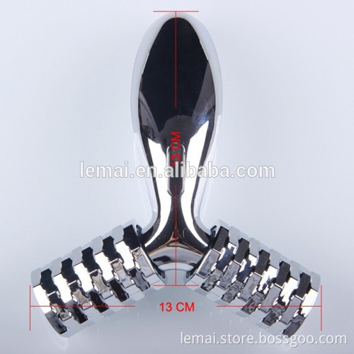 Silver Y-Shaped 3D Solar Energy Microcurrent Facial Body Massager Roller Anti-ag